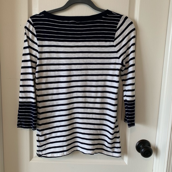 J. Crew Striped 3/4” Sleeve Top - Picture 6 of 8